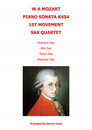 Book cover for Piano sonata K545 for Saxophone quartet