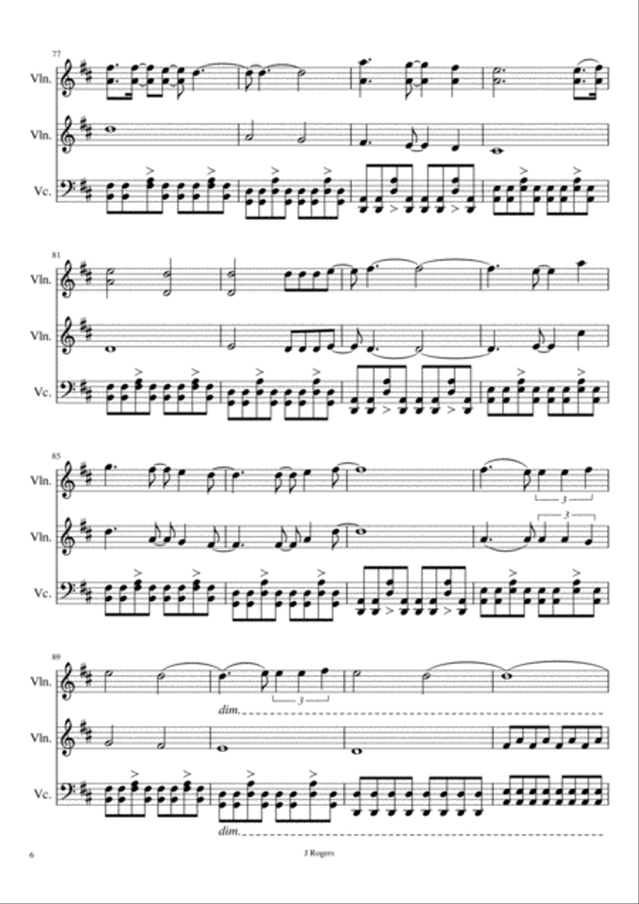 With Or Without You String Trio scores gallery preview page 6