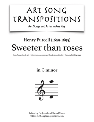 Book cover for PURCELL: Sweeter than roses (transposed to C minor)