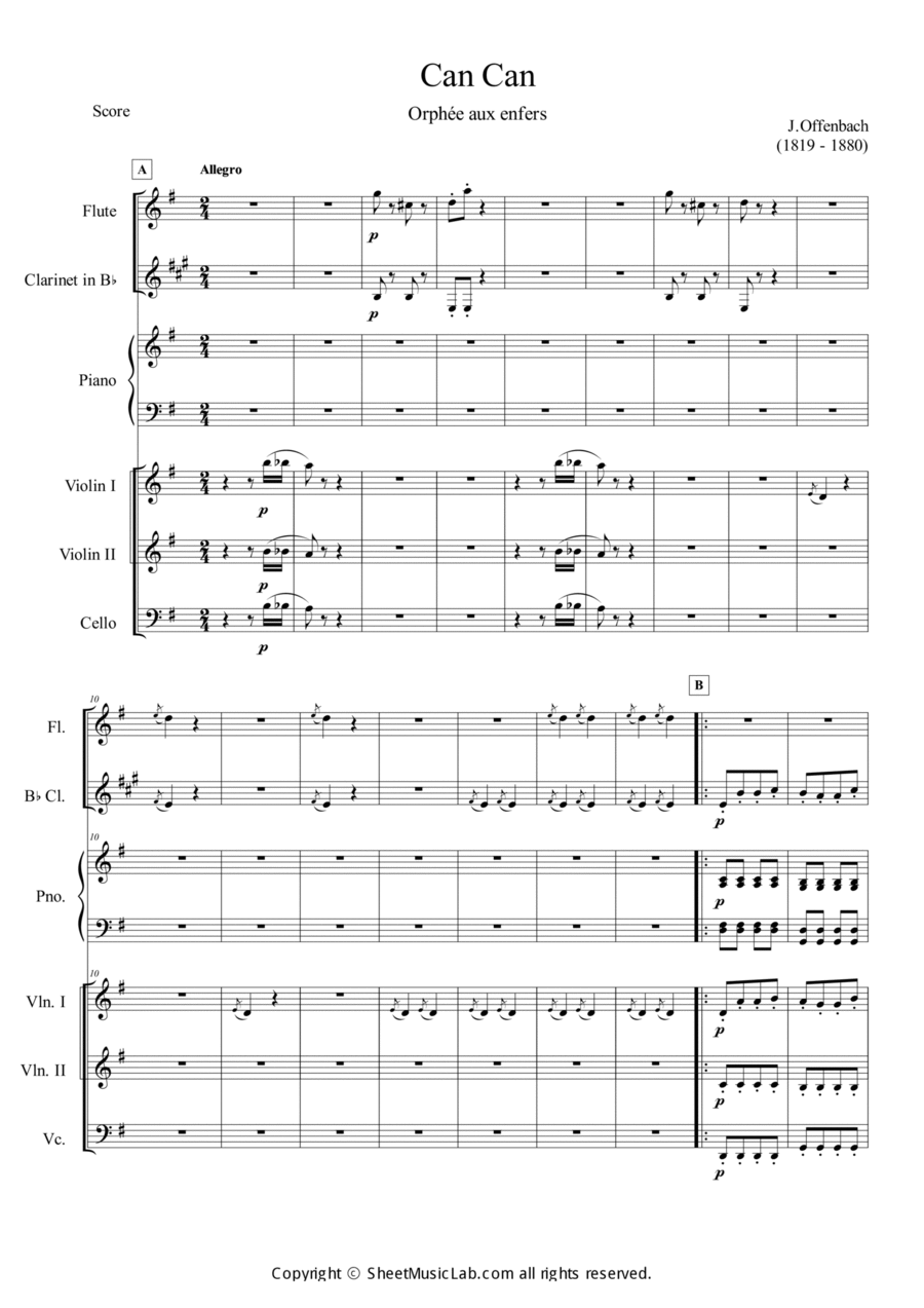 Can Can (from Orpheus in the Underworld) Orchestra scores gallery preview page 1