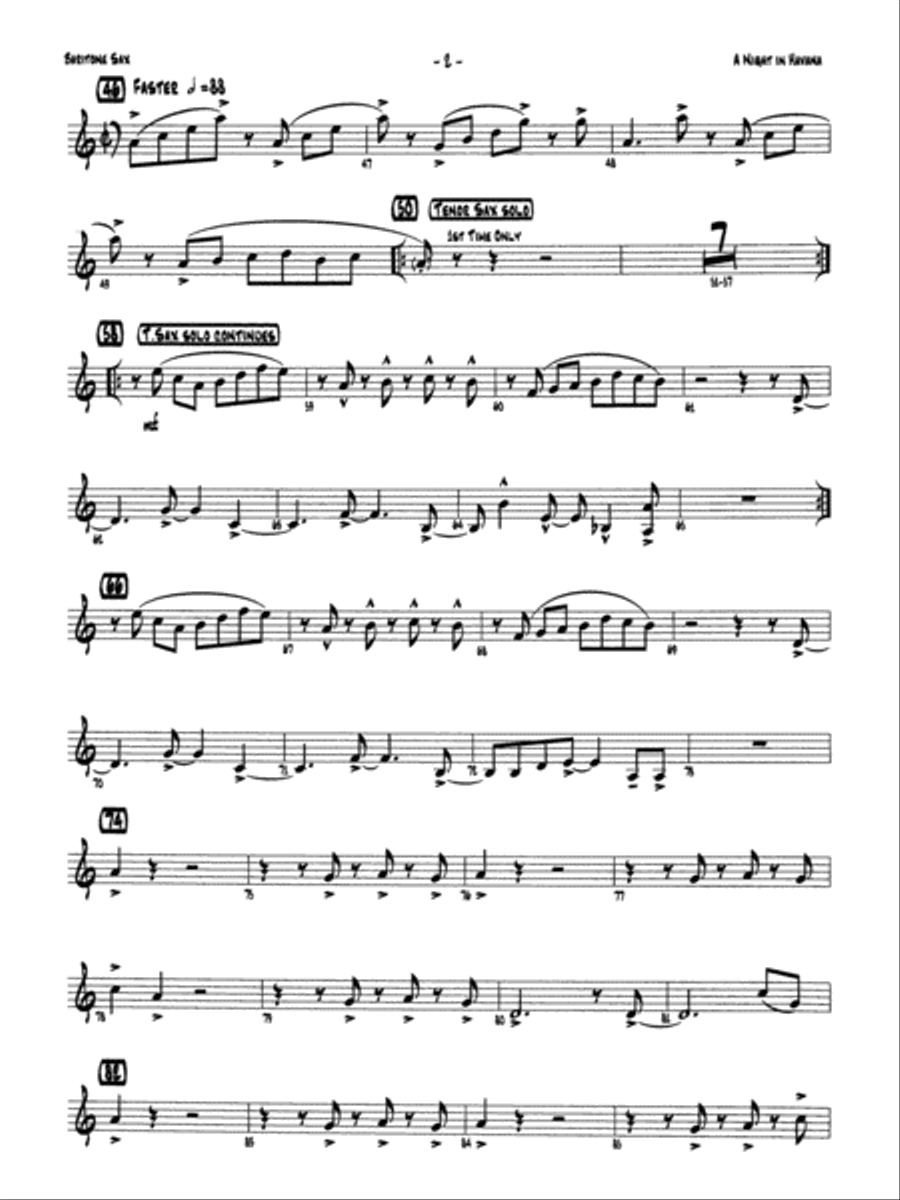 A Night in Havana: E-flat Baritone Saxophone Jazz Ensemble scores gallery preview page 2