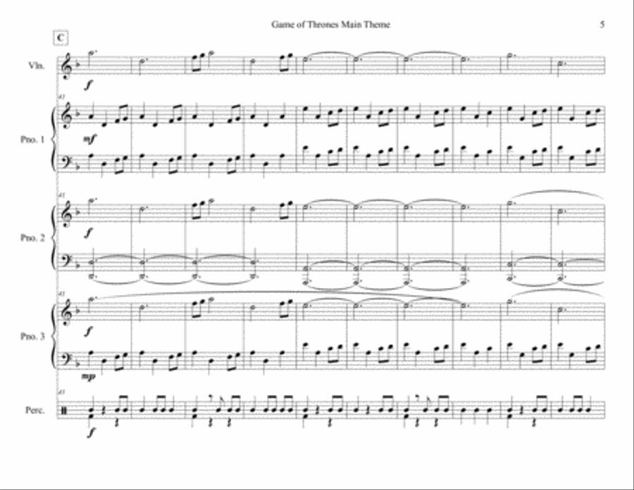 Game Of Thrones Game Of Thrones Small Ensemble scores gallery preview page 5