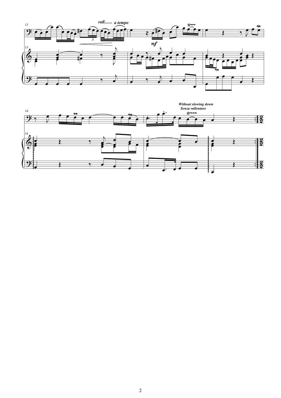 Fasch - Bassoon Sonata in C major FaWv Nc-1 for Bassoon and Cembalo (or Piano) Bassoon scores gallery preview page 2