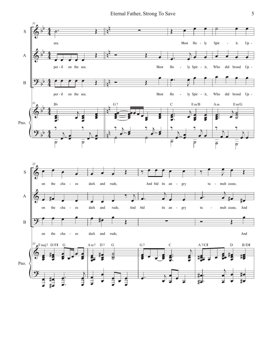 Eternal Father, Strong To Save (The Navy Hymn) (Vocal Trio - (SAB) Eternal Father, Strong To Save (The Navy Hymn) (Vocal Trio - (SAB) 3-Part scores gallery preview page 5