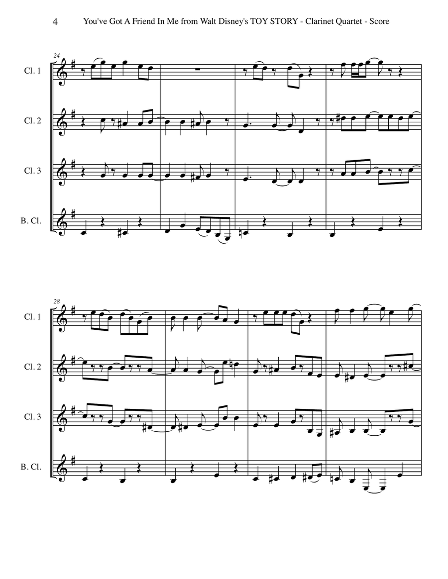 You've Got A Friend In Me Woodwind Quartet scores gallery preview page 4