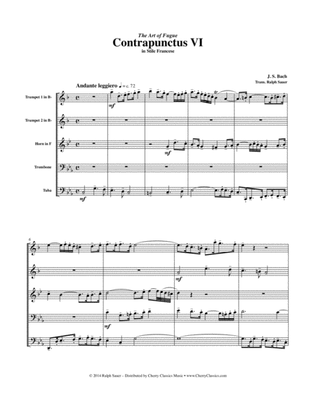 Contrapunctus VI from "The Art of Fugue" for Brass Quintet