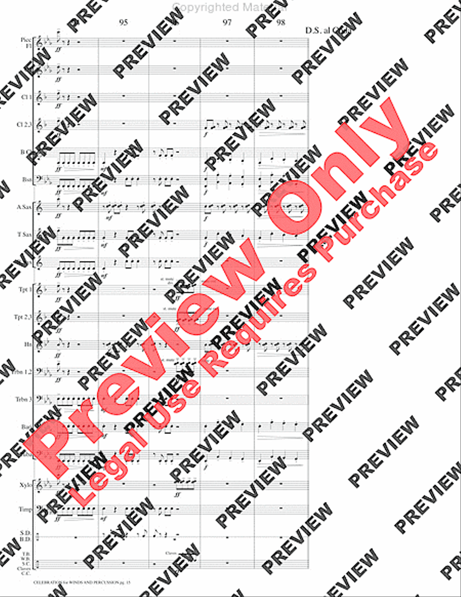 Celebration for Winds and Percussion Concert Band scores gallery preview page 18