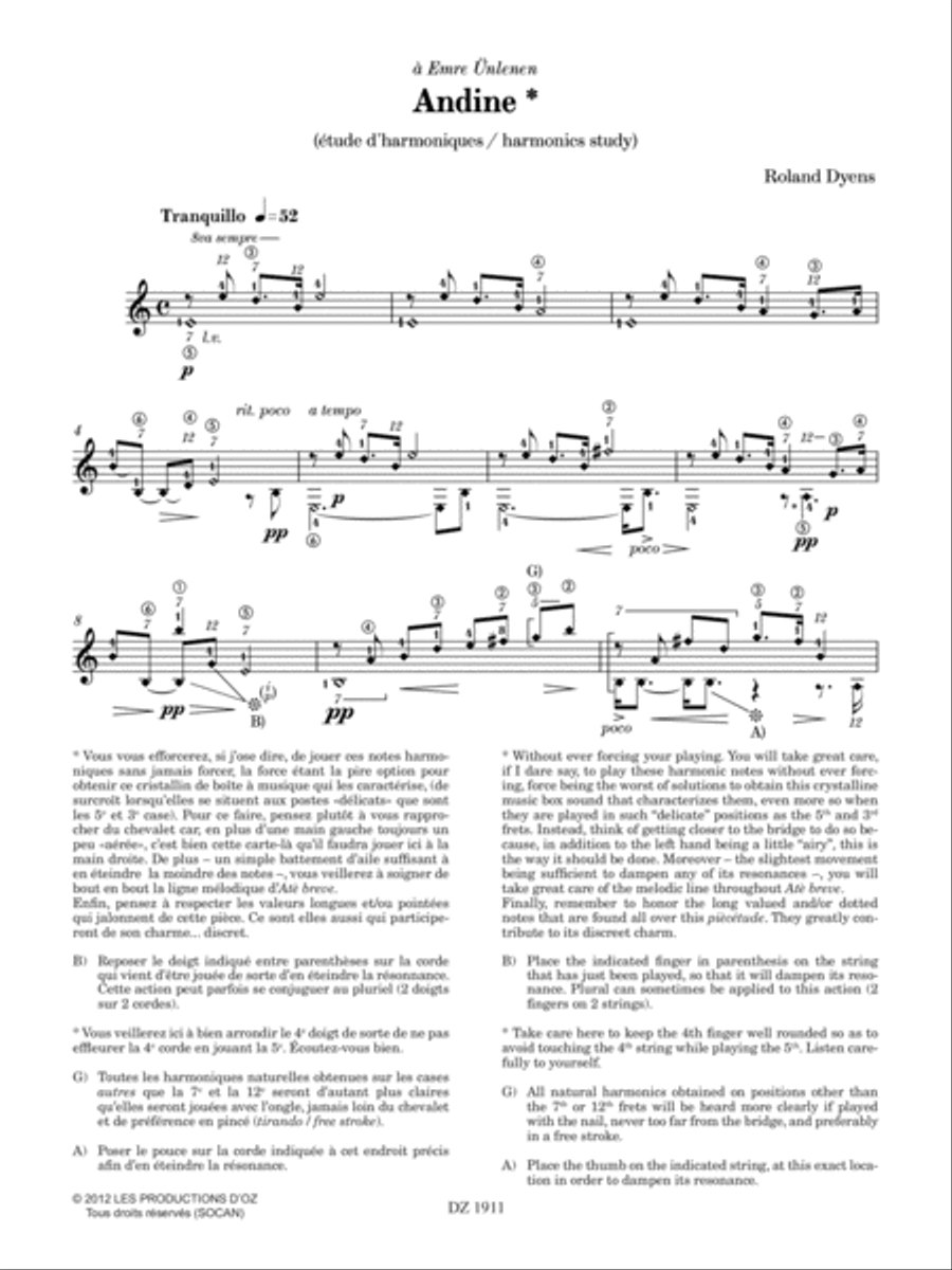 Les 100 de Roland Dyens - Andine Classical Guitar scores gallery preview page 2