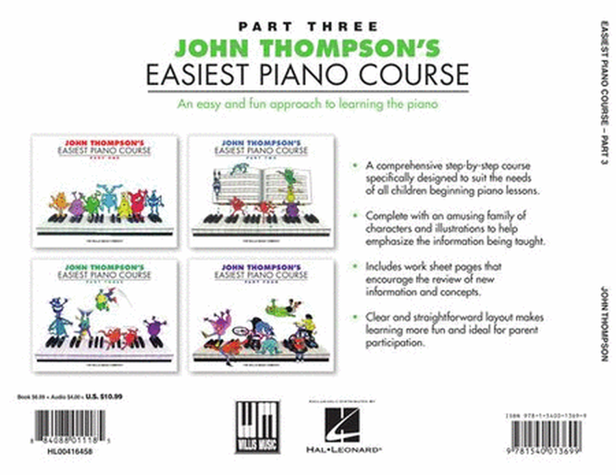 John Thompson's Easiest Piano Course – Part 3 – Book/Audio