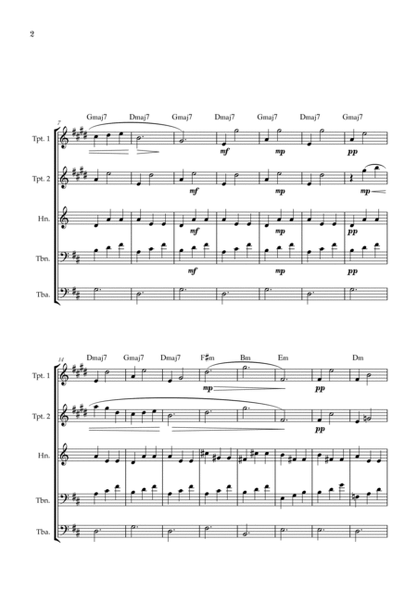 Gymnopédie no 1 | Brass Quintet | Original Key | Chords | Easy intermediate image number null