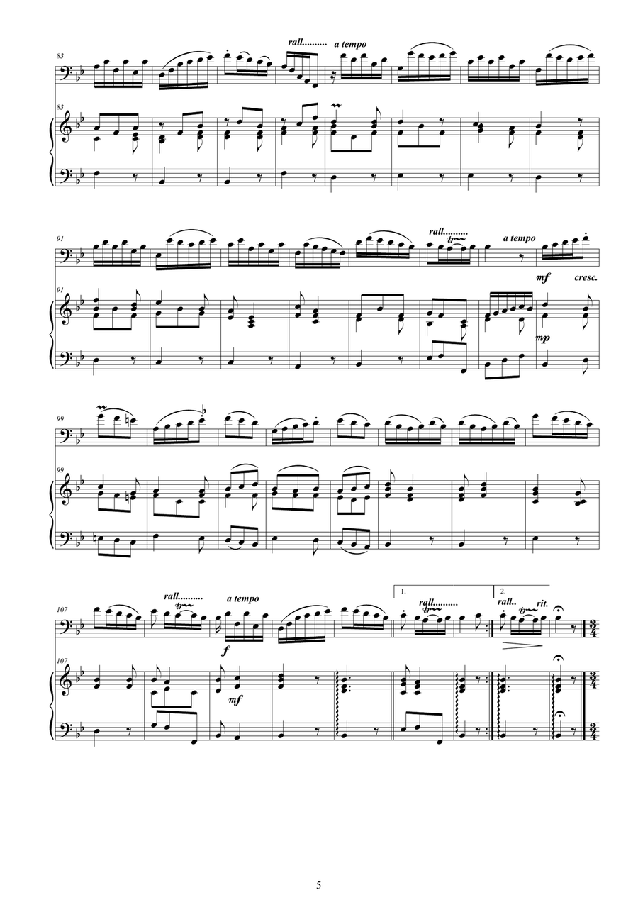 Vivaldi - Cello Sonata No.1 in B flat Op.14 RV 47 for Cello and Cembalo (or Piano) String Duet scores gallery preview page 5