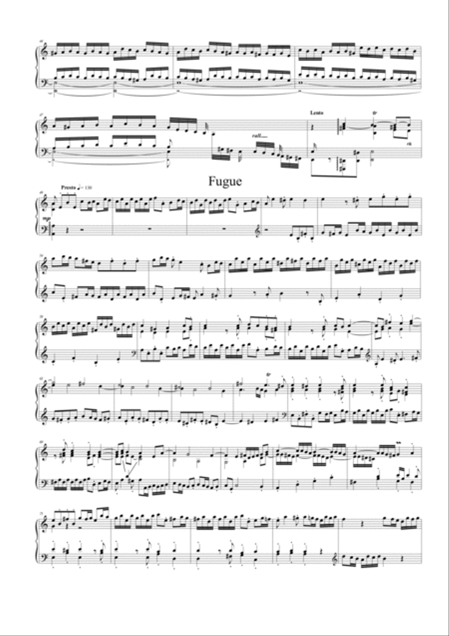 Fantasia and Fugue in A minor BWV561 Piano Solo scores gallery preview page 3