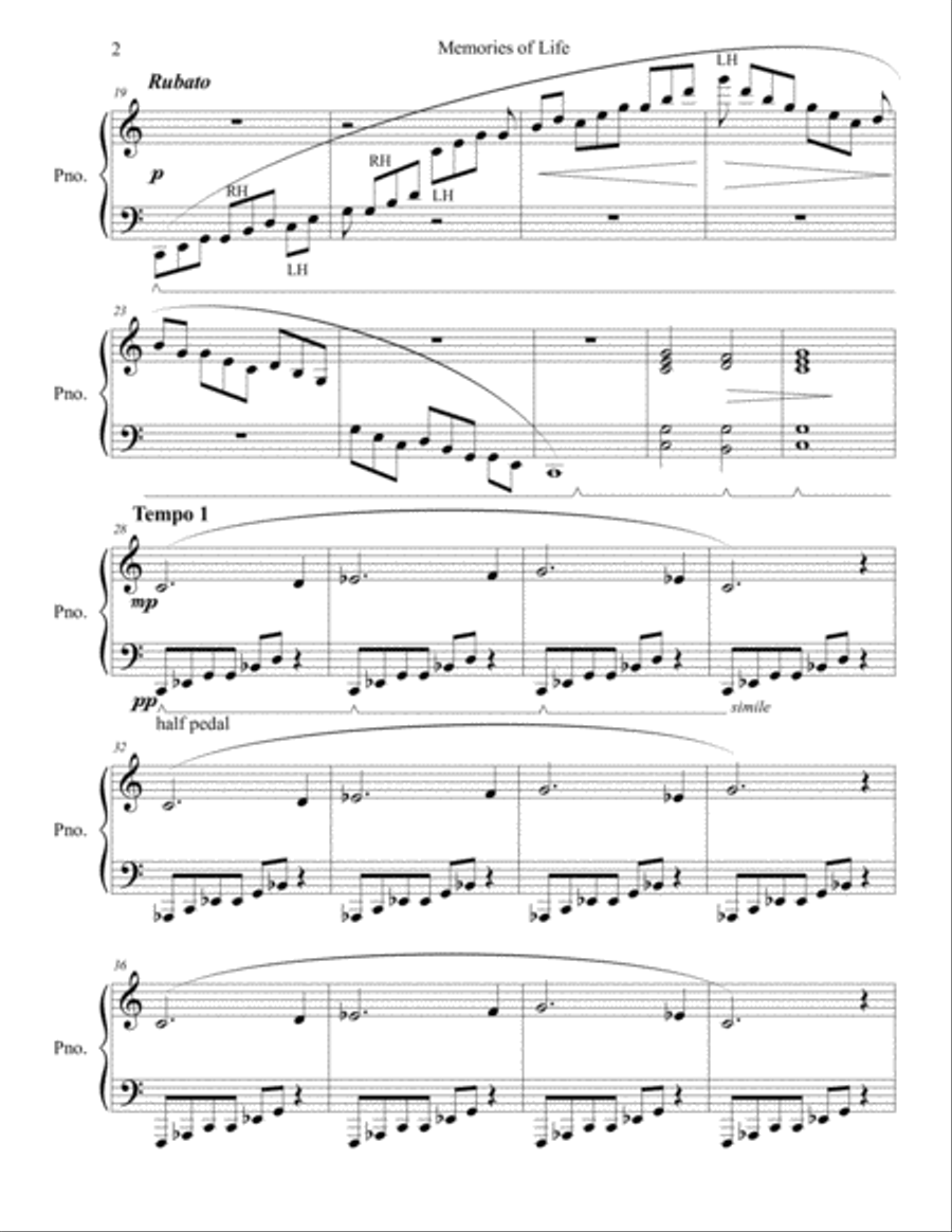 Memories of Life Piano Method scores gallery preview page 2