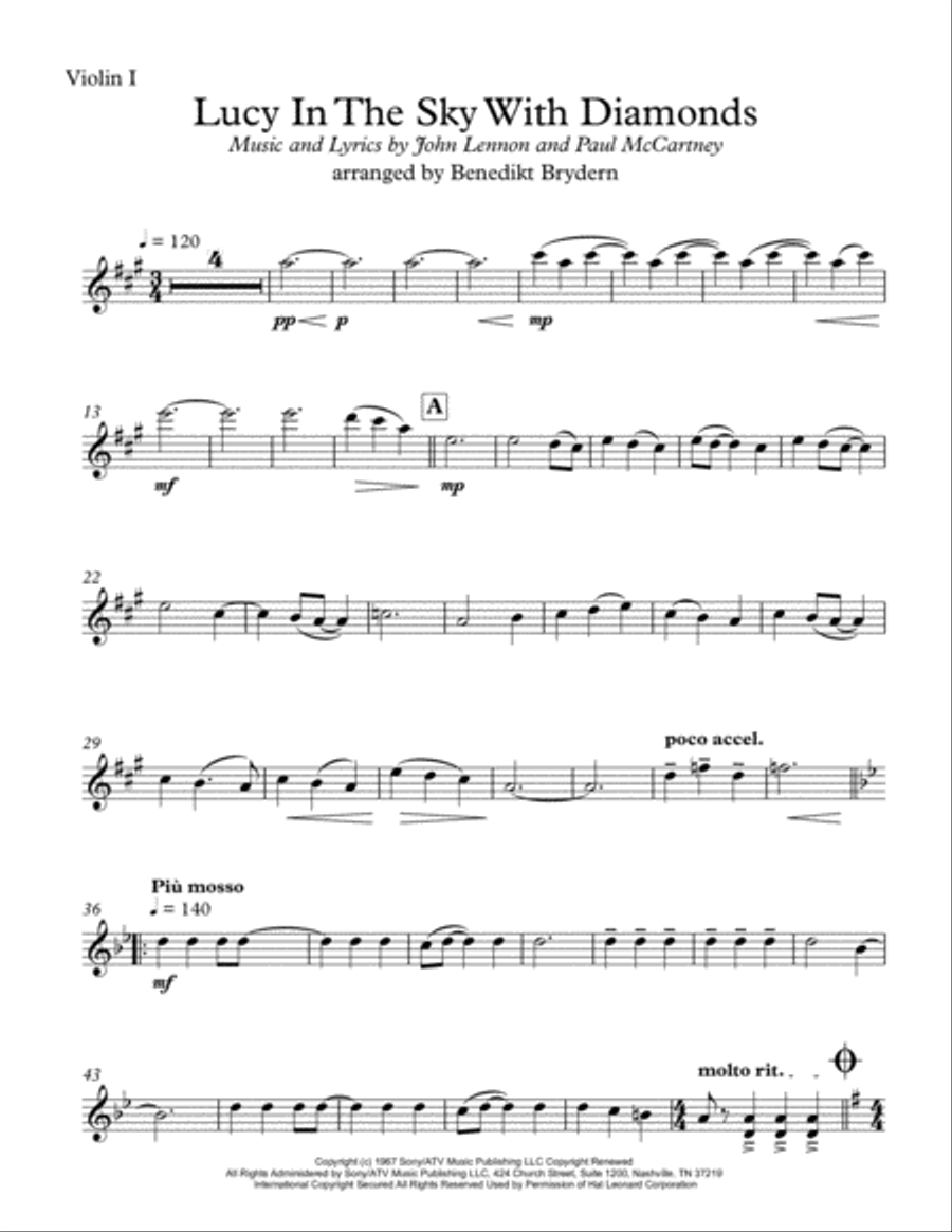 Lucy In The Sky With Diamonds String Quartet scores gallery preview page 6