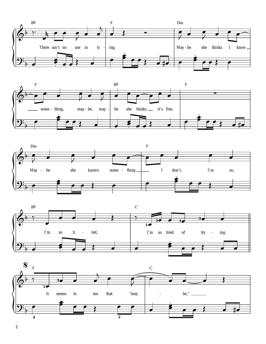 Flake Easy Piano scores gallery preview page 2