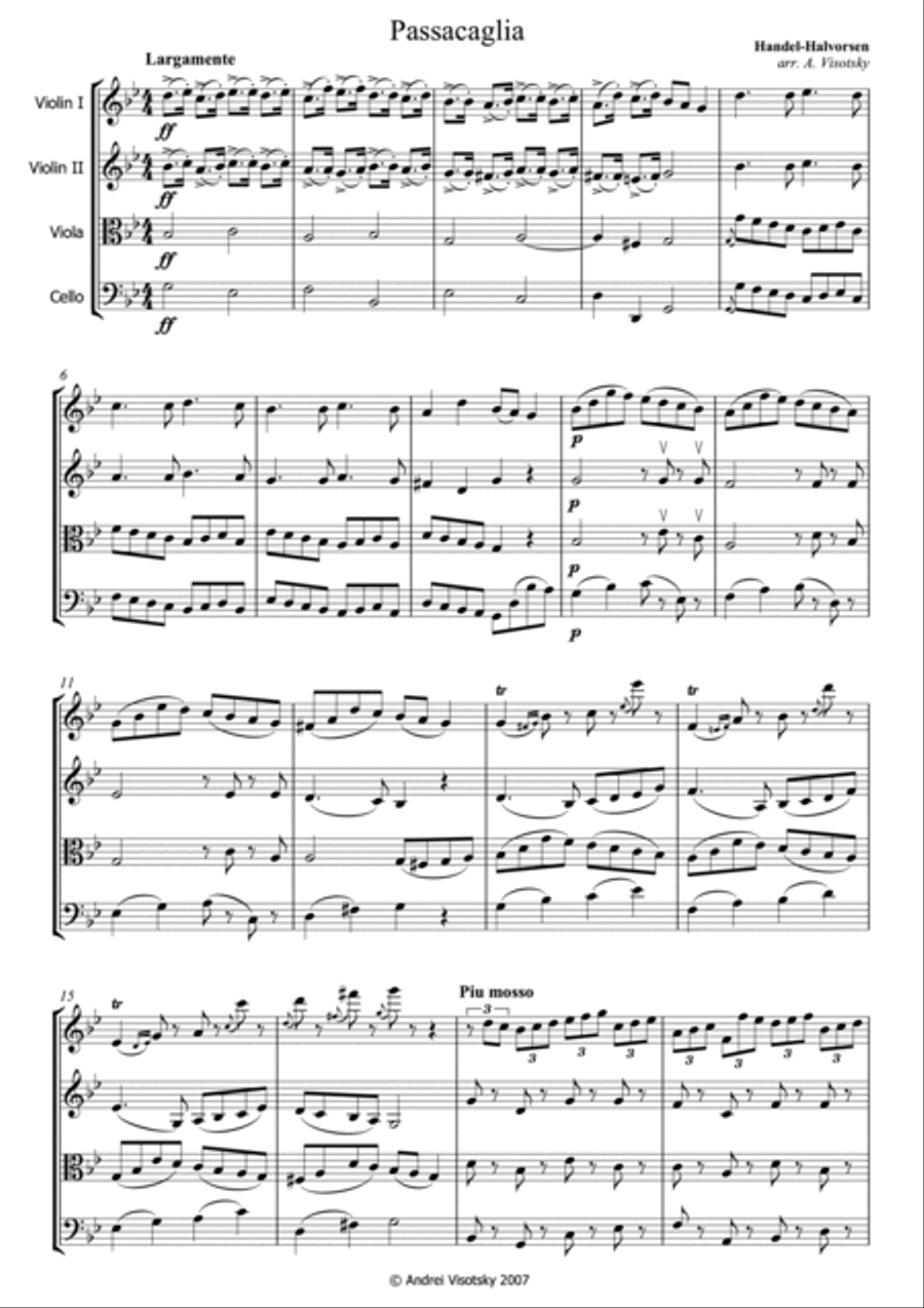Passacaglia String Quartet scores gallery preview page 2