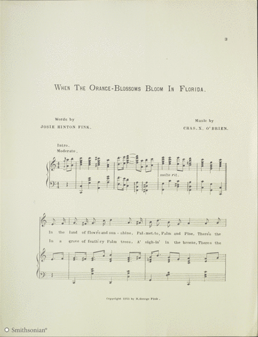 When The Orange Blossoms Bloom in Florida Piano, Vocal scores gallery preview page 2