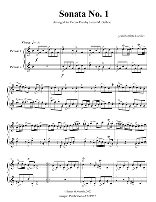 Loeillet: Six Sonatas Op. 5 No. 2 Complete for Piccolo Duo