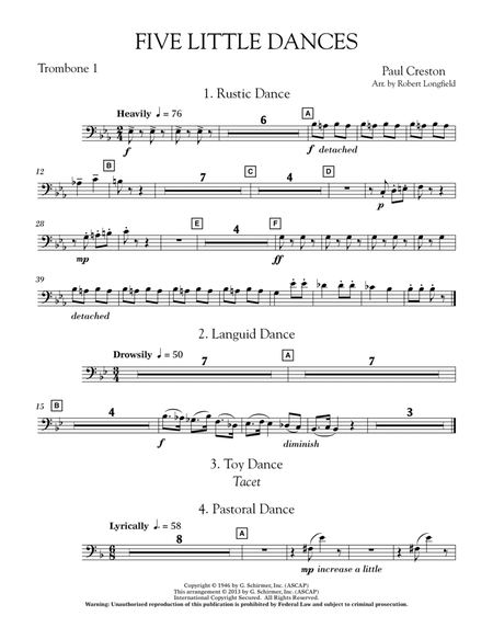 Five Little Dances - Trombone 1