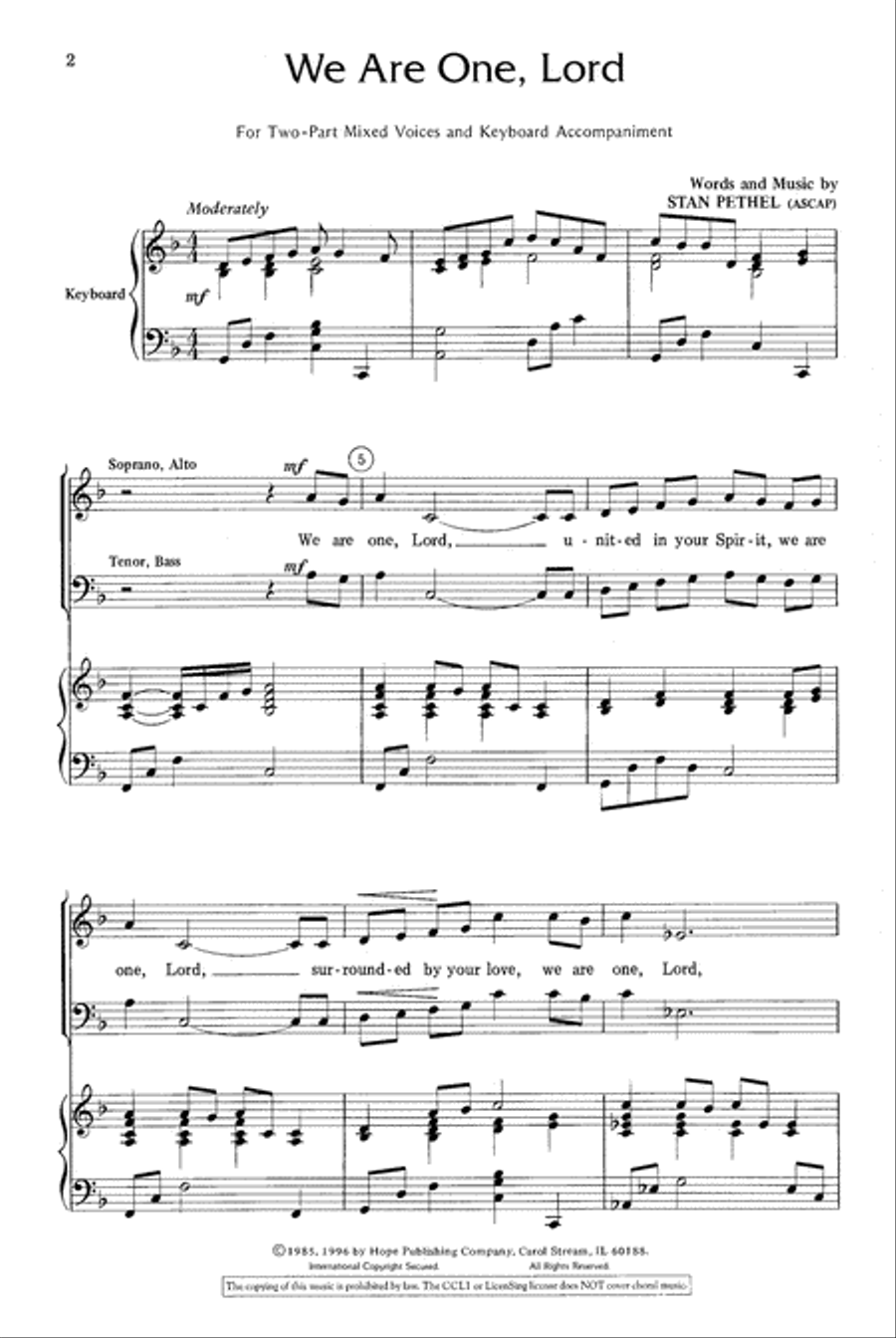 We Are One, Lord 4-Part scores gallery preview page 3