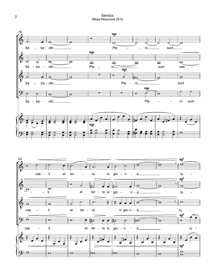 Sanctus Benedictus (from Missa Resurrexit