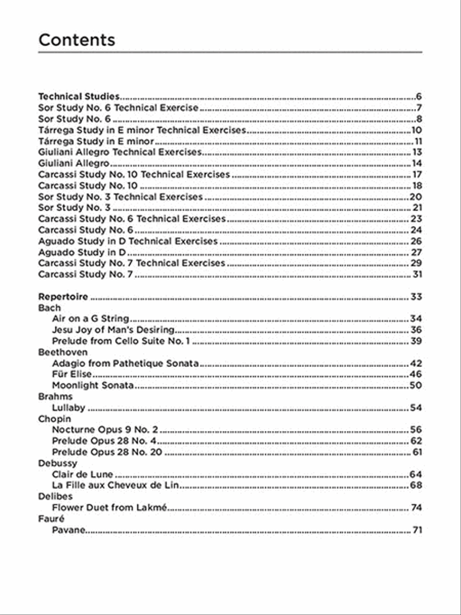 The Classical Guitar Compendium – Classical Masterpieces Arranged for Solo Guitar Acoustic Guitar scores gallery preview page 2