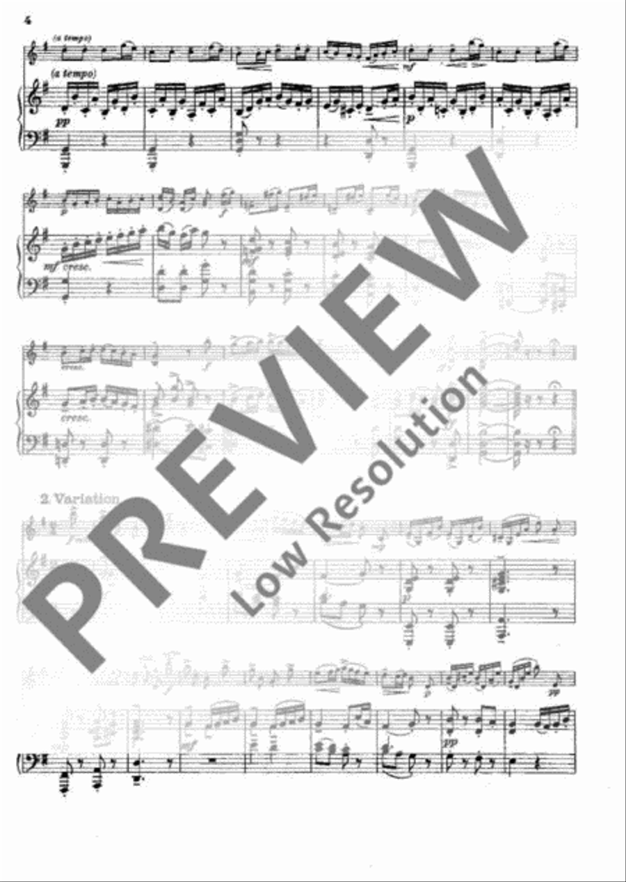 Variations on a Theme of Mozart Violin Solo scores gallery preview page 5
