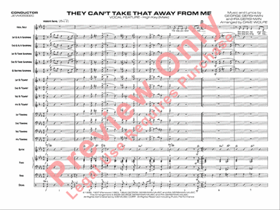 They Can't Take That Away from Me Jazz Ensemble scores gallery preview page 4