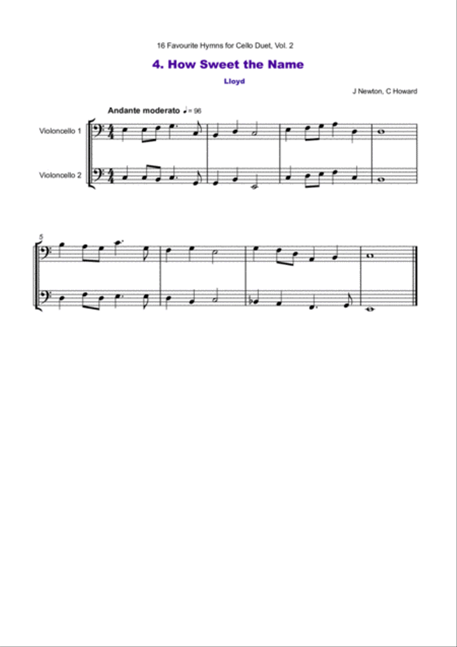 16 Favourite Hymns Vol.2 for Cello Duet String Duet scores gallery preview page 5