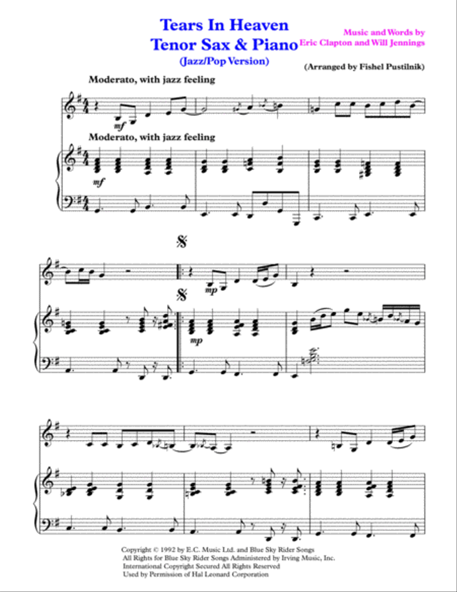 Tears In Heaven Woodwind Duet scores gallery preview page 2
