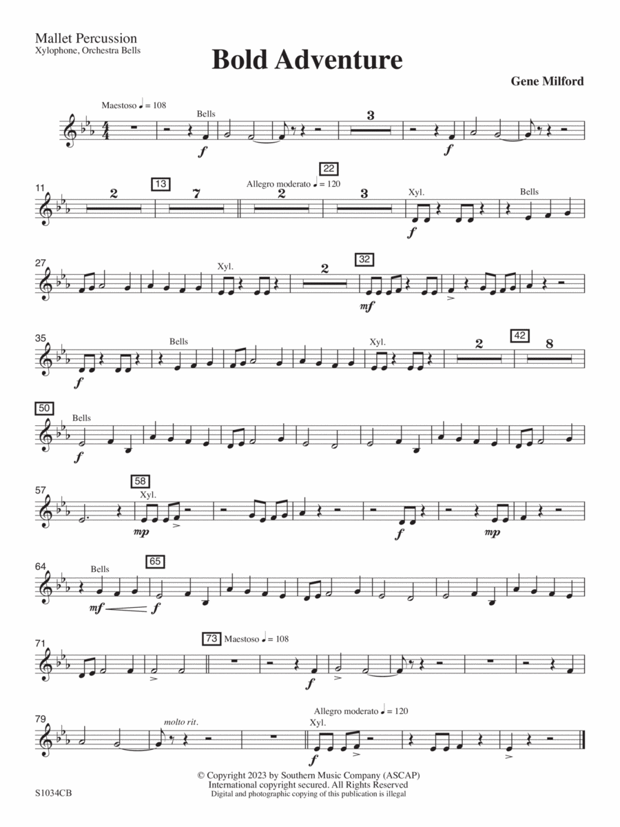 Bold Adventure - Mallet Percussion Concert Band scores gallery preview page 1