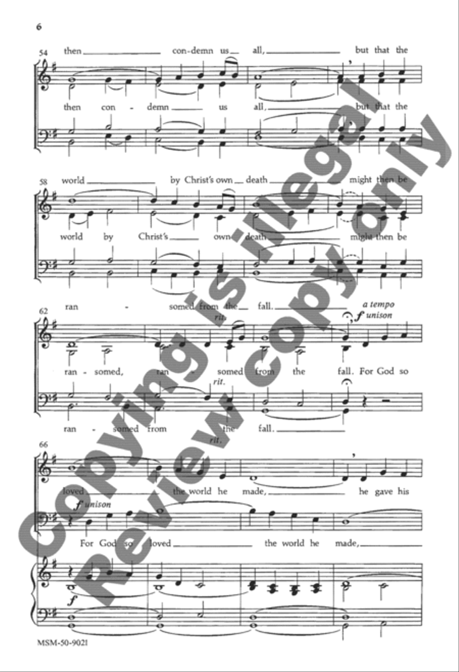 For God So Loved the World 4-Part scores gallery preview page 5