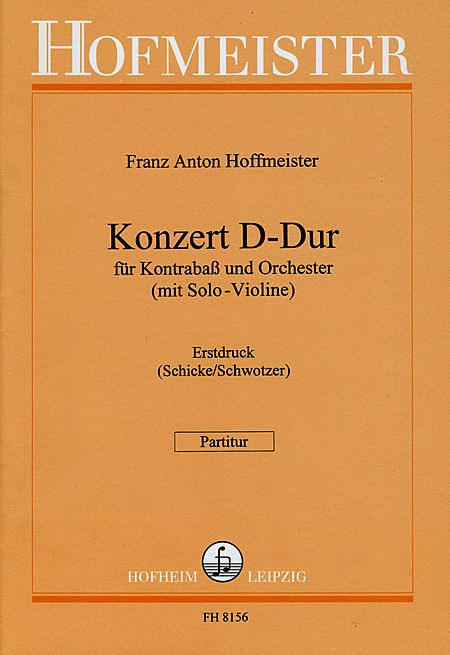 Konzert (Nr. 1) D-Dur (mit Solo-Violine) fur Kontrabass und Orchester / Partitur