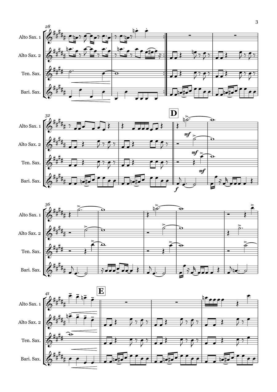 Ghostbusters by Ray Parker Jr. Saxophone Quartet - Digital Sheet Music page 3