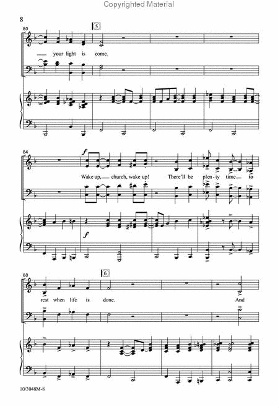 Wake Up, Church, Wake Up! 4-Part scores gallery preview page 9