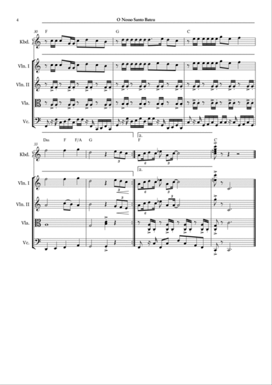 O Nosso Santo Bateu Piano, Vocal, Guitar scores gallery preview page 5
