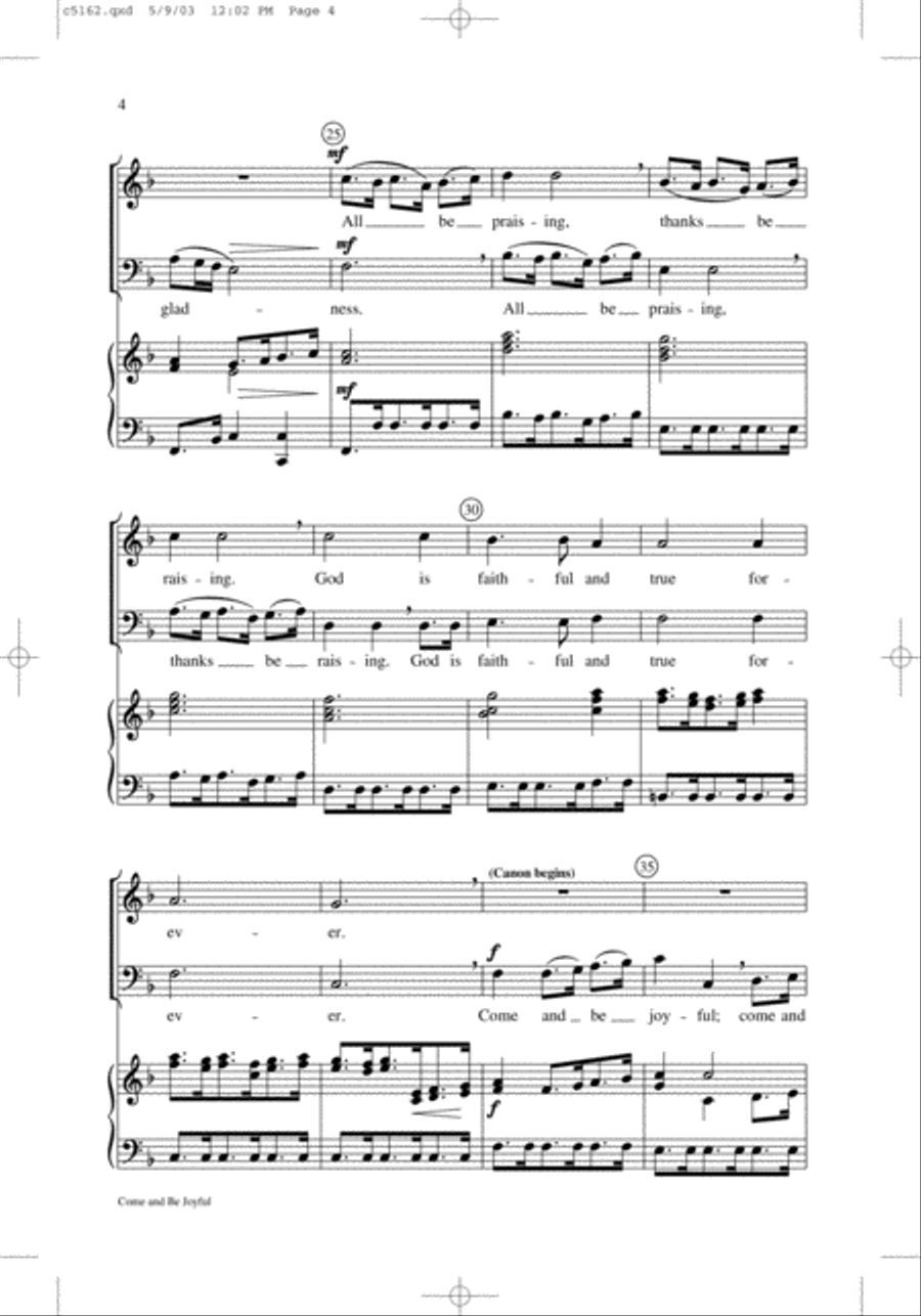 Come and Be Joyful Come and Be Joyful 3-Part scores gallery preview page 4