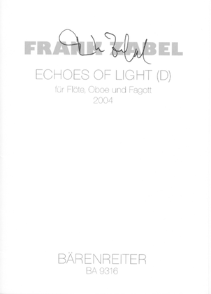 Book cover for Echoes of light for Flute, Oboe and Bassoon