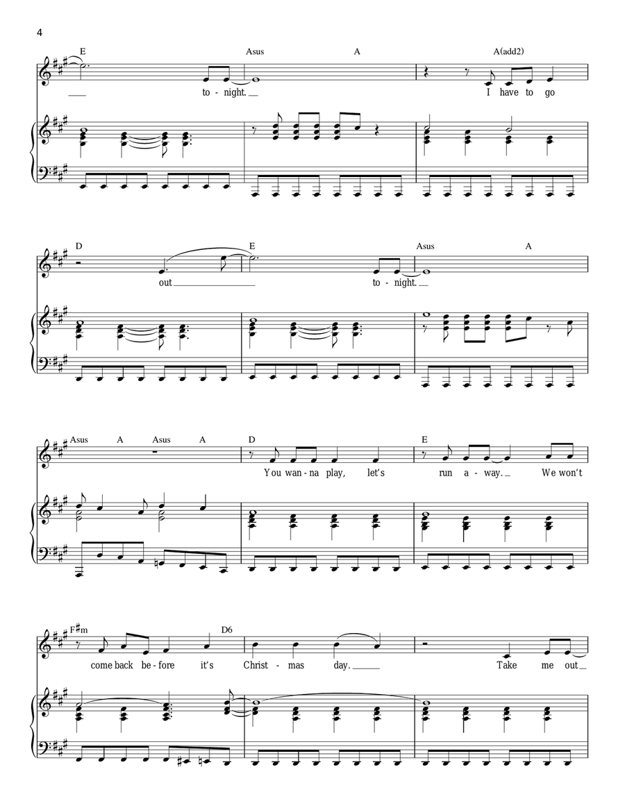 Out Tonight Piano, Vocal scores gallery preview page 4