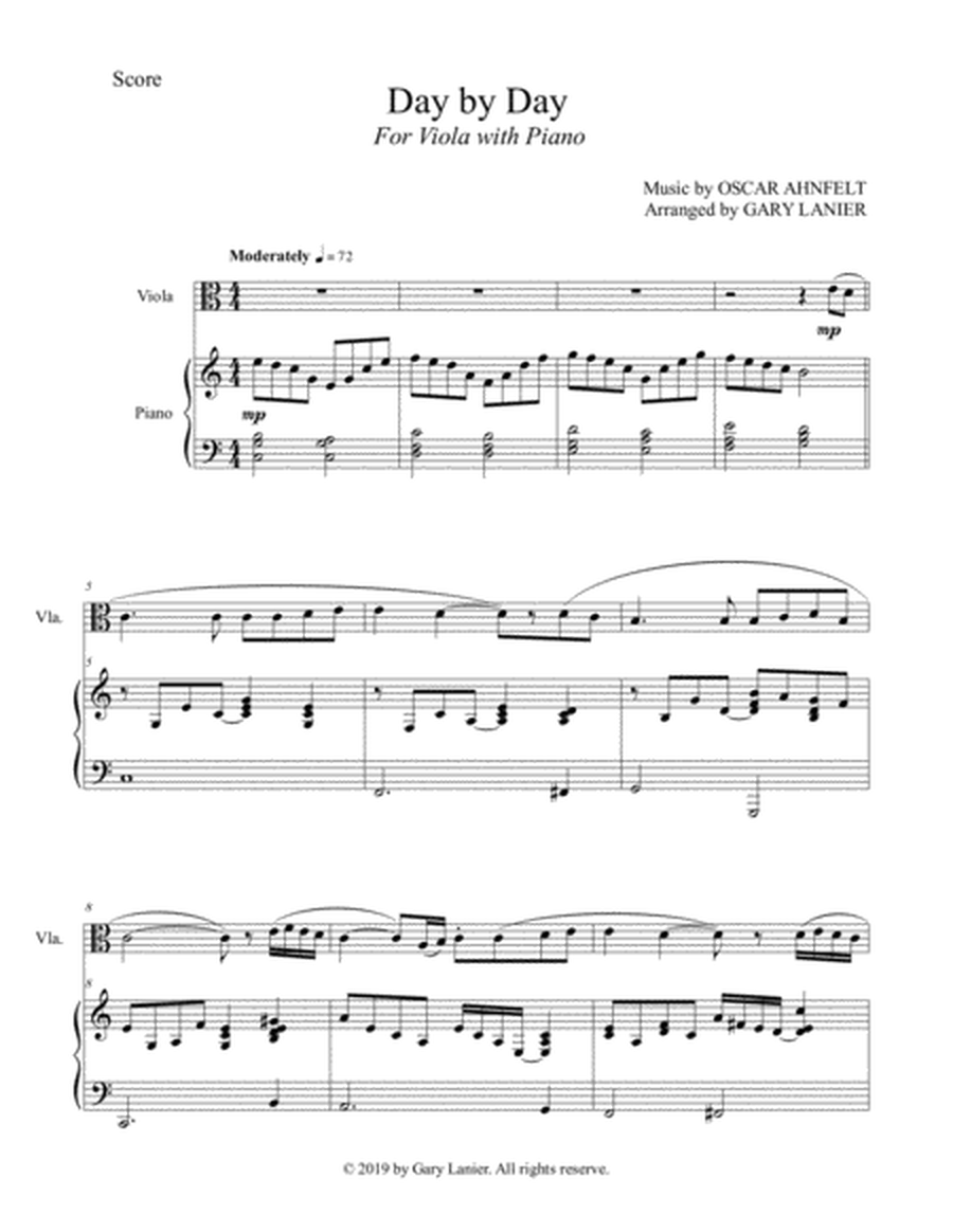 DAY BY DAY (Viola with Piano - Score & Part included) image number null