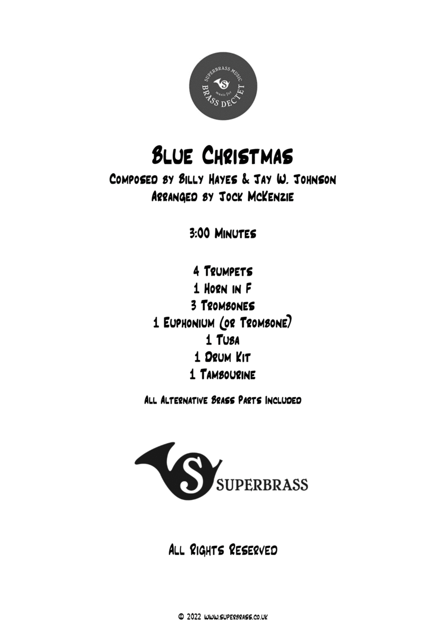 Blue Christmas Euphonium scores gallery preview page 1