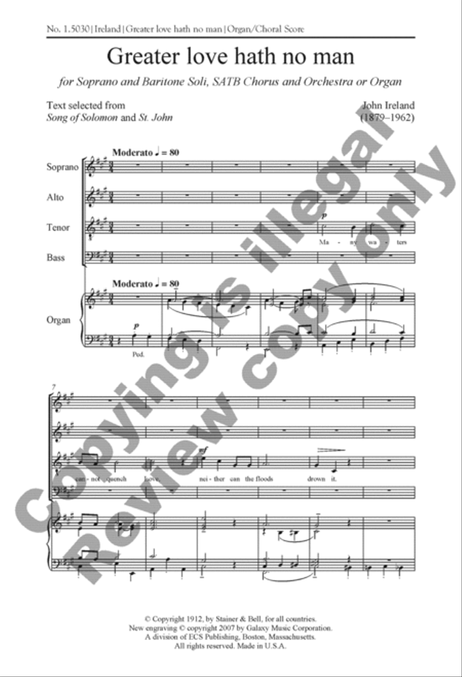 Greater Love Hath No Man (Choral Score) 4-Part scores gallery preview page 2