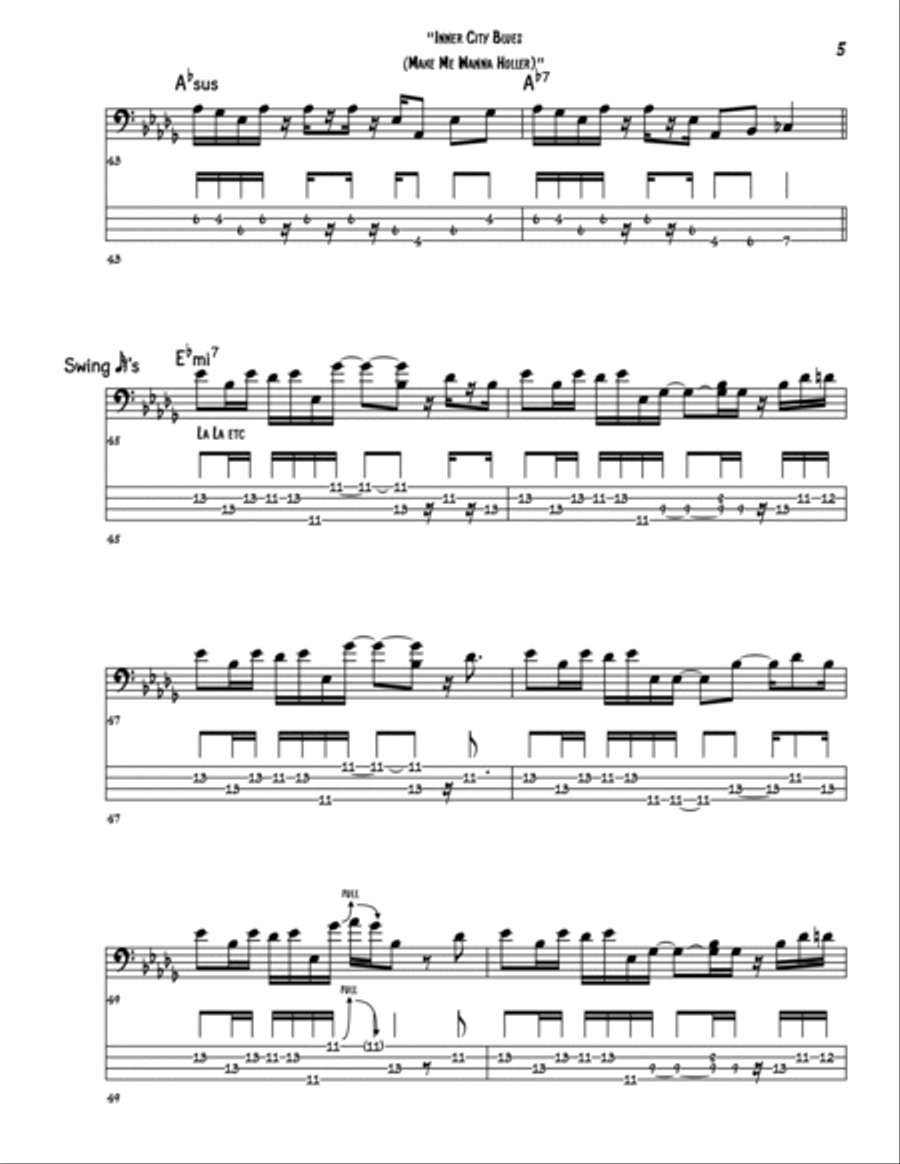 Inner City Blues (make Me Wanna Holler) Bass Guitar scores gallery preview page 5