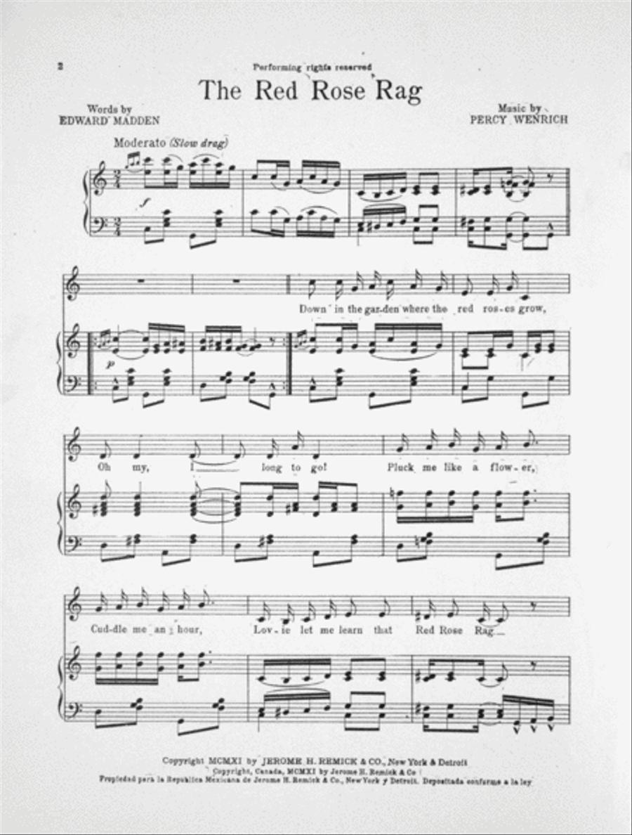 The Red Rose Rag Voice scores gallery preview page 2