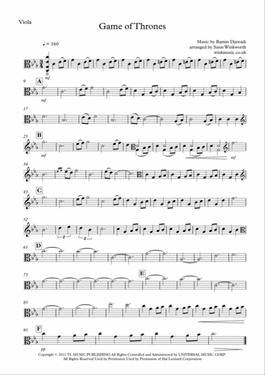 Game Of Thrones String Duet scores gallery preview page 3