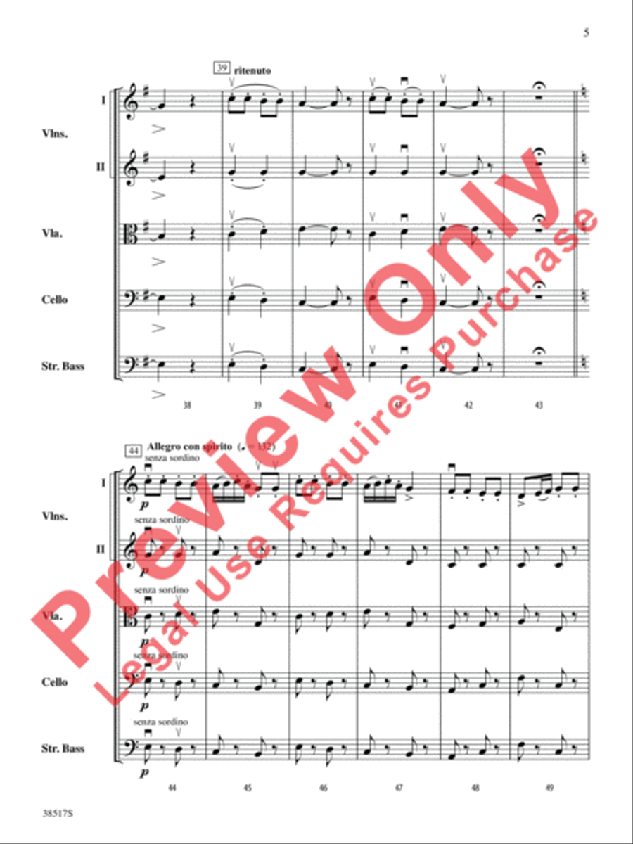 Serenade for Strings String Orchestra scores gallery preview page 6