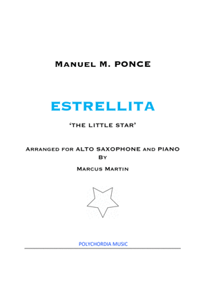 Book cover for Estrellita for Alto Sax and Piano