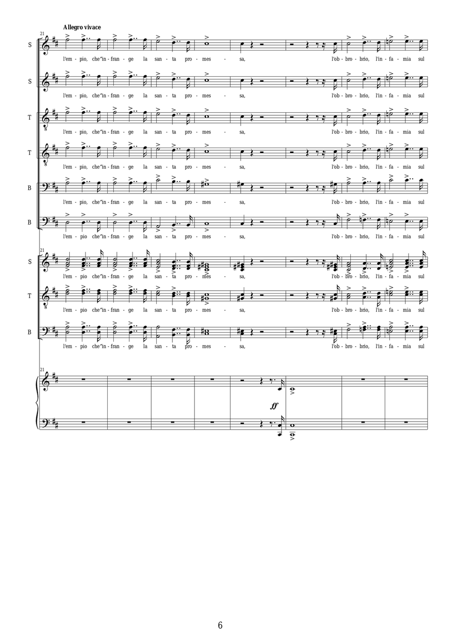 Verdi-I Lombardi alla prima Crociata(Act1-II)All'empio che infrange...Solo voices-Choir STB and pian STB scores gallery preview page 6