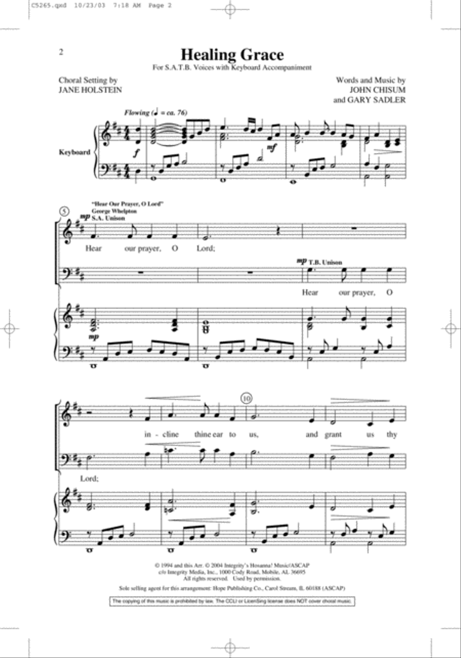 Healing Grace 4-Part scores gallery preview page 2
