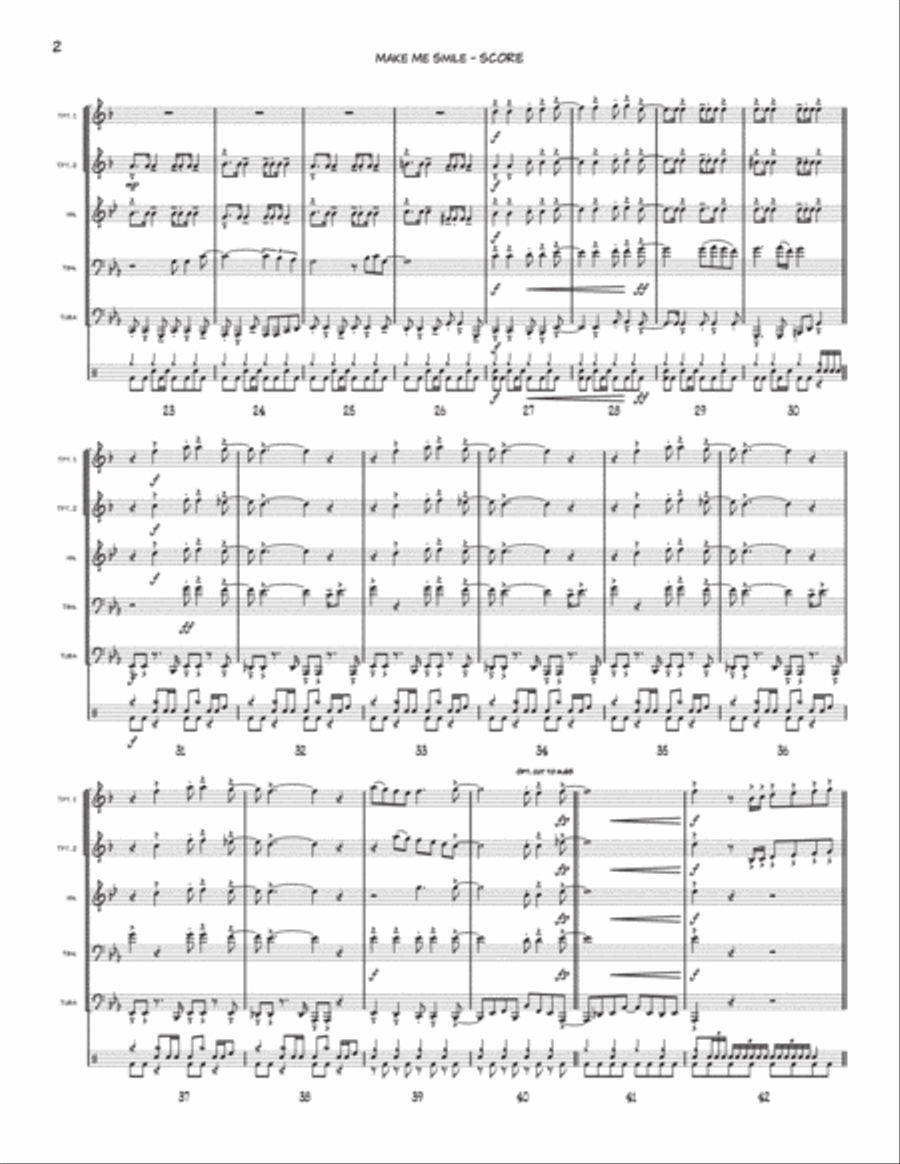 Make Me Smile Brass Quintet scores gallery preview page 2